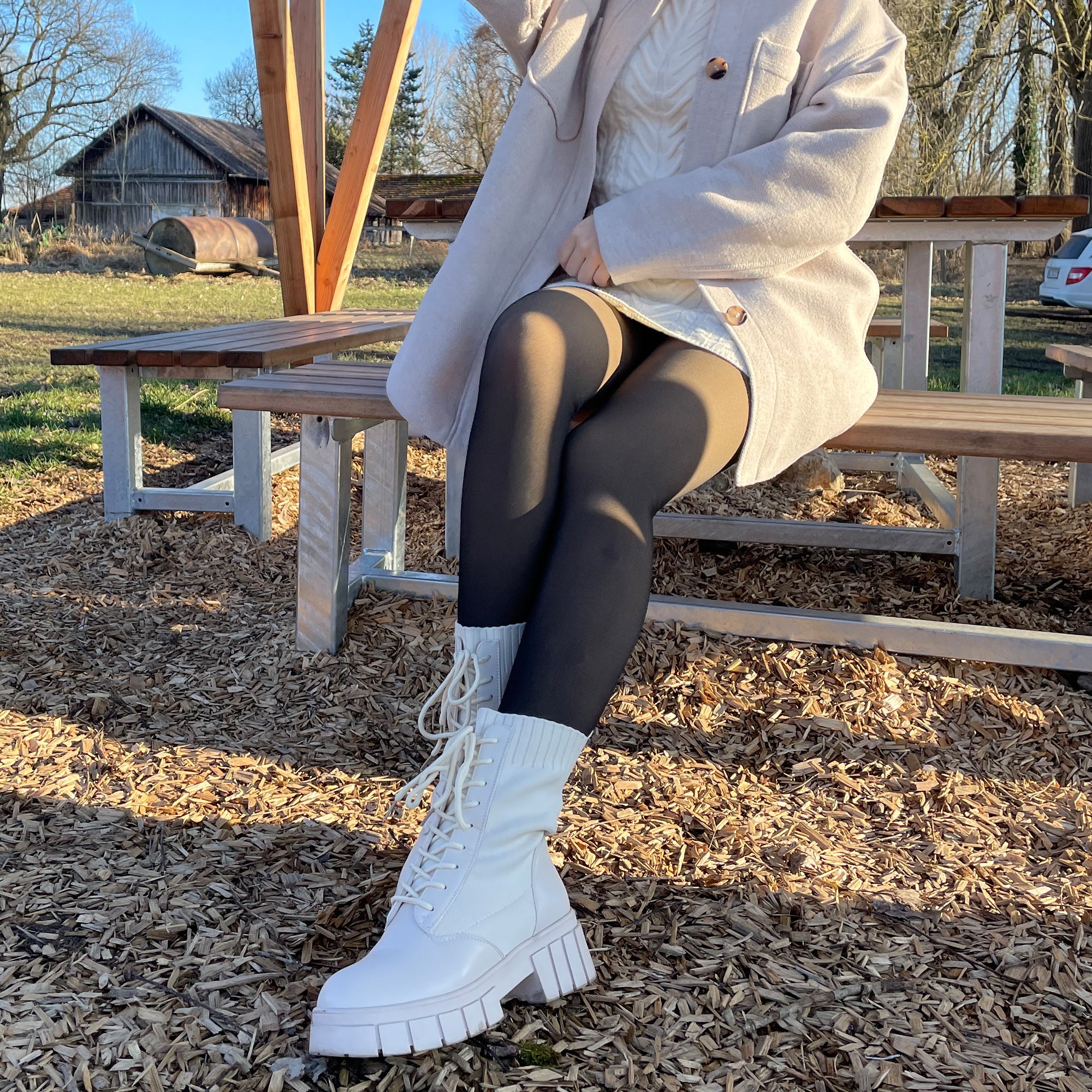 Gefütterte Strumpfhose Schwarz